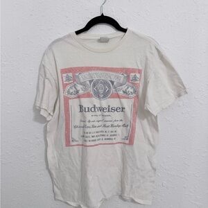 Junk Food Clothing Budweiser Graphic Tee - White and Red
